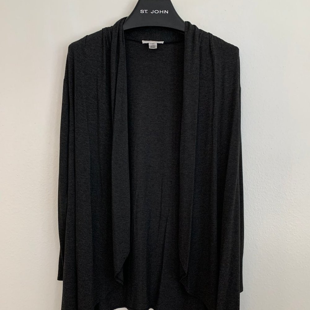 St John Sport Cardigan in Granite (Dark Gray)